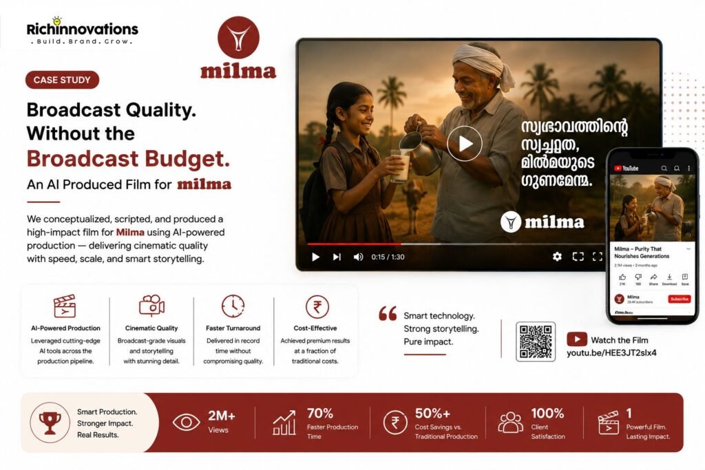 Broadcast Quality, Without the Broadcast Budget — An AI-Produced Film for Milma richinnovations ai videos